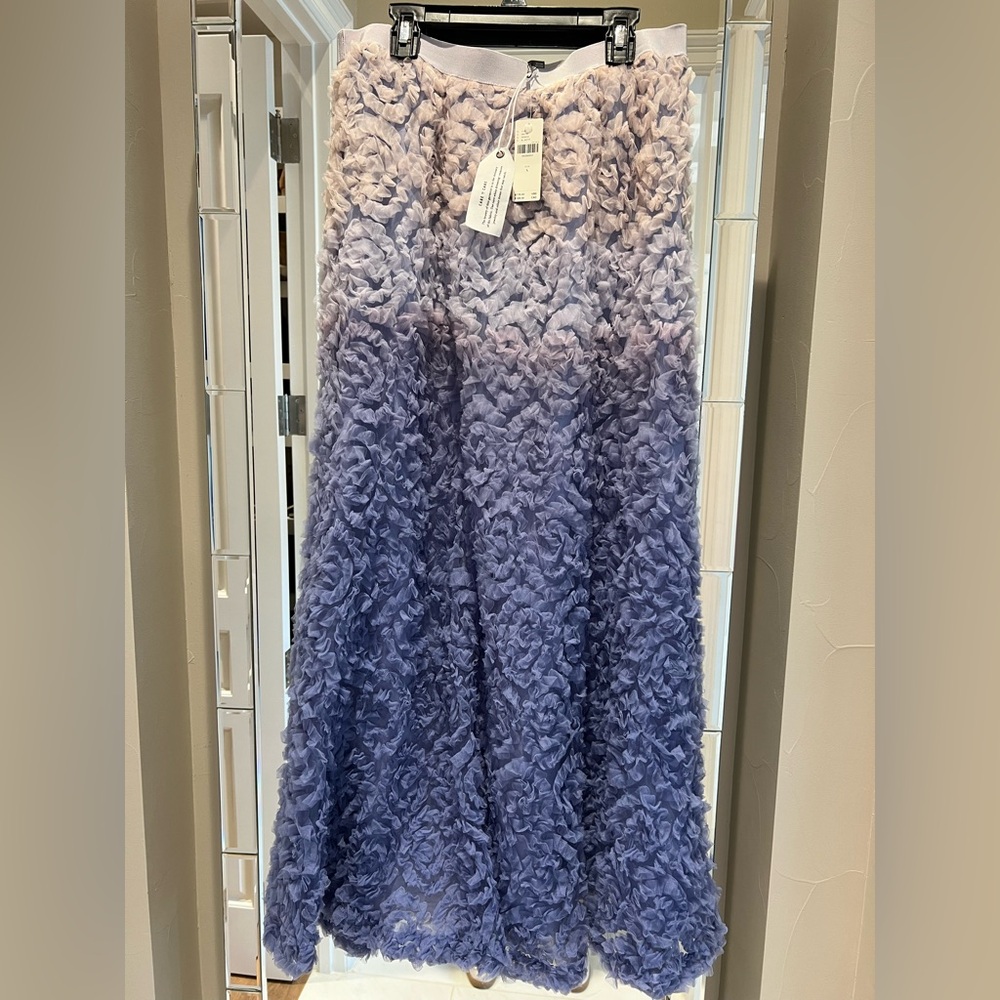 By Anthropologie Ombré Scattered Tulle Midi Skirt